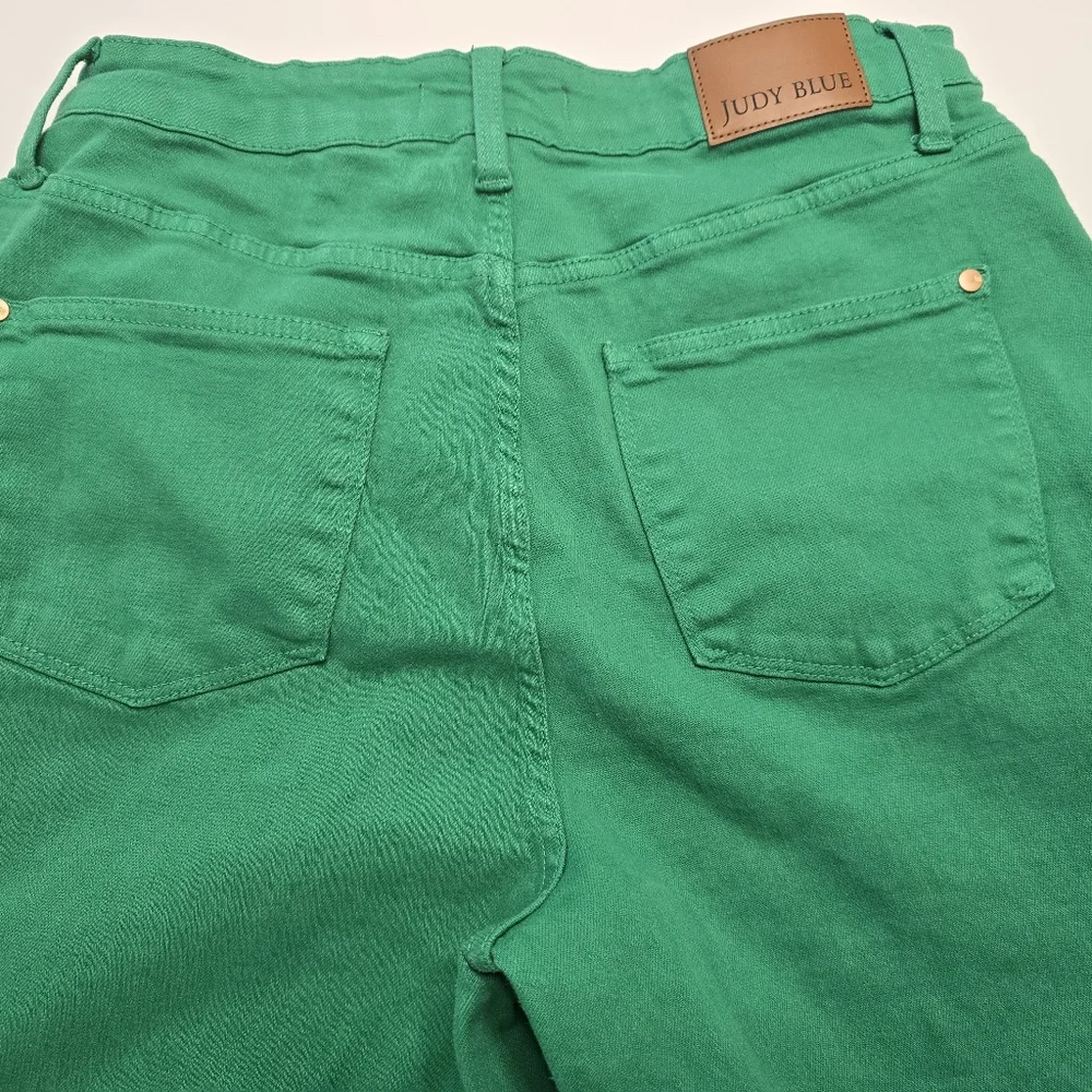 Judy Blue Women's Green Flare Jeans 14w - Picture 6 of 8